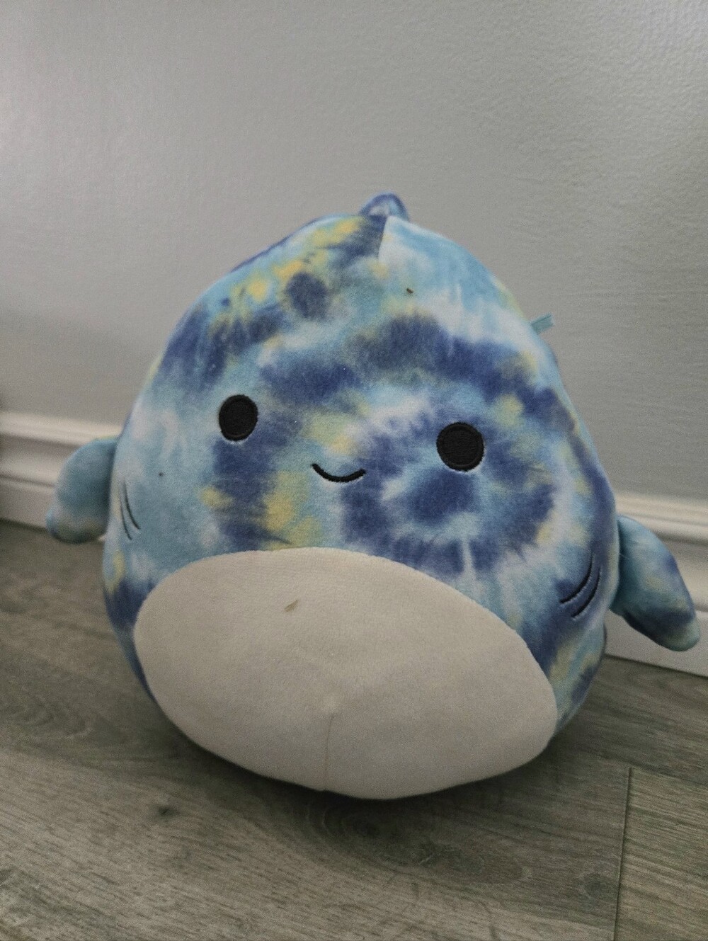 Squishmallows Tie-Dye Blue & Yellow Shark Plush